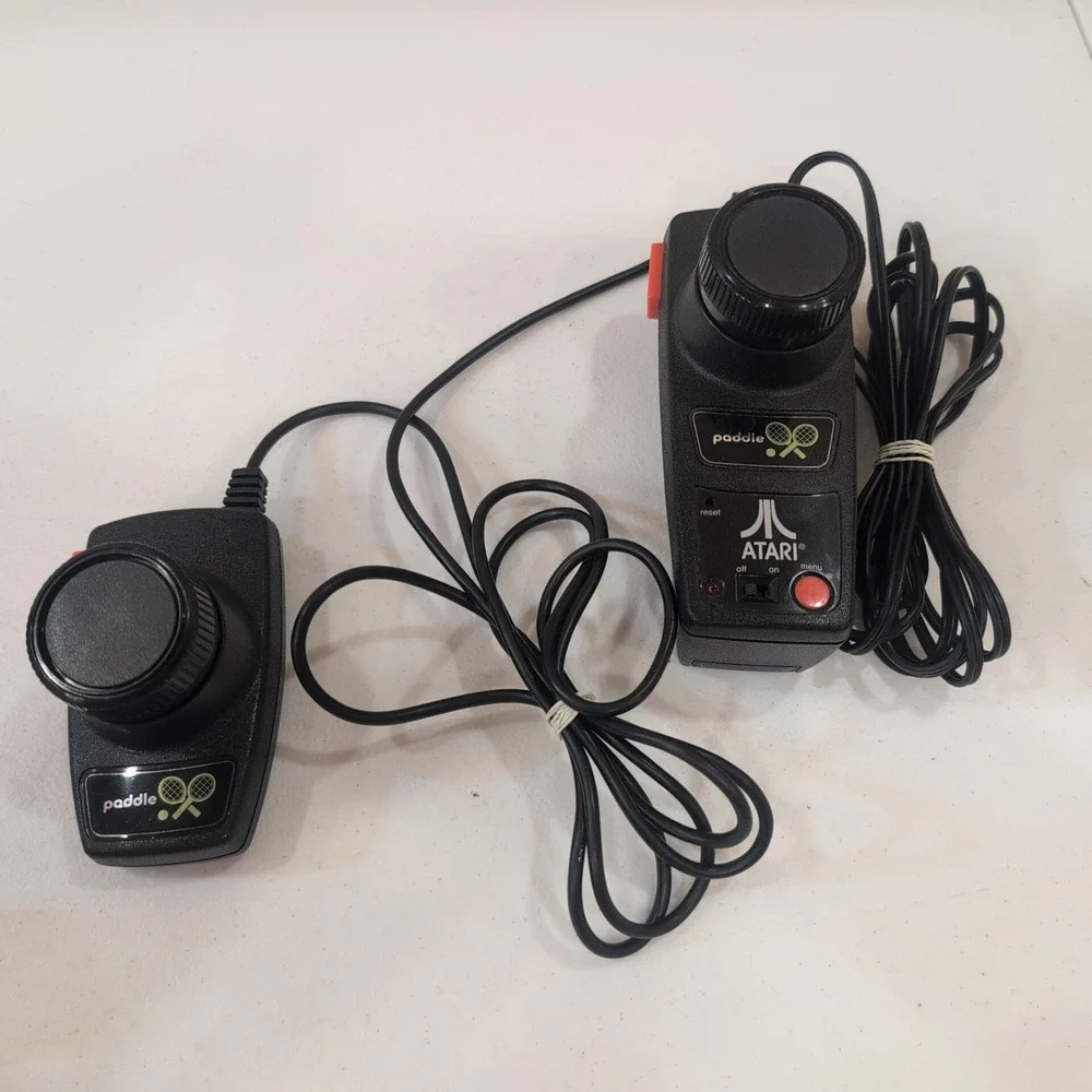 Atari Paddle Controllers Set up Vintage Game System Tested & Working Pair 2004